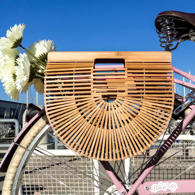 BIKE PRETTY®️ Half Circle Bamboo Bike Bag - Image 3