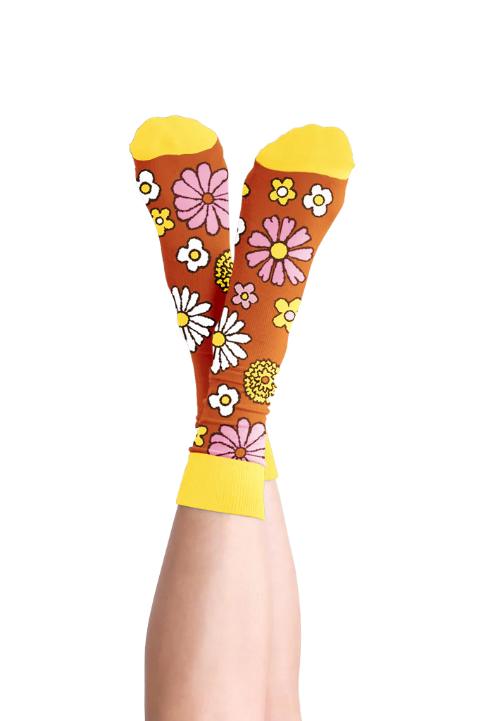 Crew Length Tube Socks - FLOWER POWER - Image 2