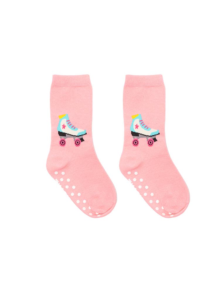Kids Packaged Crew Socks - Roller Skate - Pink - Image 3